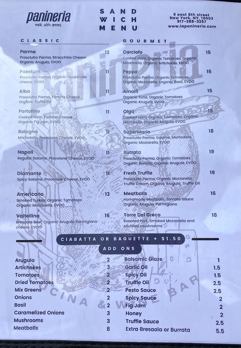 Panineria NYC Menu - Image 6